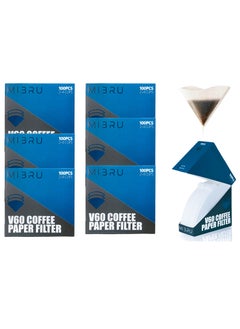 Buy Coffee Filter Paper Set 600 Pieces Size 02 Large Size White Color in Saudi Arabia