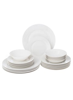 Buy Plain white porcelain dinner set consisting of 24 pieces in Saudi Arabia