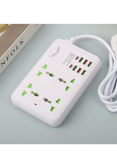 Buy Tycom Power Strip Surge Protector with USB- Extension Cord Flat Plug with Widely 6 AC Outlet and 6 USB + 2 Type C, Small Desktop Station with 6 ft Power Cord, Compact Socket Z68 White. in UAE