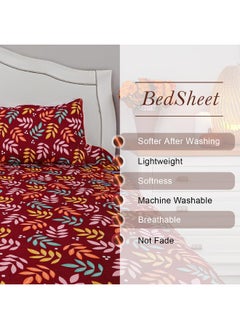 اشتري Status Contract Cotton Rich Double Bedsheet With 2 Pillow Covers For Bed Room, Home, Hotel-120 Gsm (Red) في الامارات