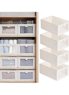 Buy Wardrobe Clothes Organizer, 4 Pack Drawer Organizers and Storage, Foldable Closet Organizer Bins Storage Containers for Organizing Clothing Jeans Toys Book Shelves Closet Wardrobe in UAE