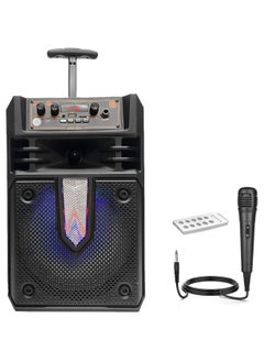 Buy KTS-1631 8 Inch Portable Bluetooth Trolly Speaker With Microphone And Remote Control in Saudi Arabia