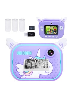 Buy Instant Print Camera for Kids Girls Boys Zero Ink Print Photo Selfie Video Digital Camera with Paper Film 3-12 Years Old Children Mini Learning Toy Camera Gifts for Birthday Holiday Travel in UAE