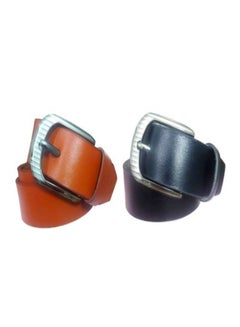 Buy Black and camel belt set casual quarry elegant genuine leather for men in Egypt