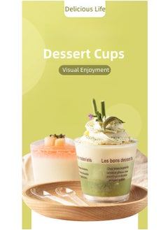 Buy Pack of 50 Plastic Dessert Cups Small Tumbler Appetizer Cups, Great for Desserts, Appetizers, Puddings, Mousse, Parfait Reusable Serving (Clear, 5.7 oz/170ml) in Saudi Arabia