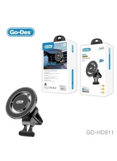 اشتري Go-Des HD-911 Foldable And Adjustable Angle High Quality Metal Flexible Magnetic Mobile Car Phone Holder في الامارات