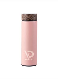 اشتري VOIDROP Insulated Water Bottle 16OZ 500ml Stainless Steel Water Bottles Water Bottle With Wooden Design lid Water Filter bottle For Travel School Water Bottle Lightweight Water Bottle (Peach) في الامارات