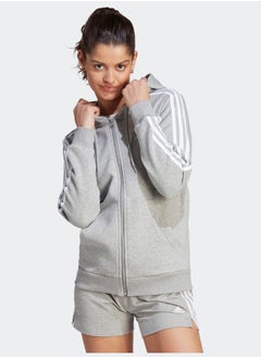 Buy Essentials 3-Stripes Full-Zip Fleece Hoodie in Egypt