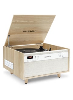 Buy Victrola Century 6-in-1 Vinyl Record Player & Music Center - 3-Speed Turntable, CD & Cassette Player, VINYLSTREAM, Bluetooth & 3.5mm Aux, Record Player with Speakers, Mid Century Design, Natural in UAE