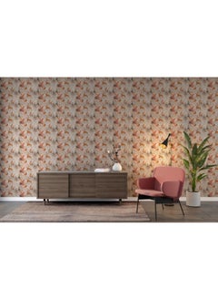 Buy Seamless Flower Pattern On Textured Background Fabric Wallpaper Covers An Area ​​Up To 4.2Mx3M With Adhesive And Smoothing Tool in Egypt