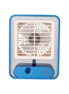 Buy Small Desk Fan Portable Mini Air Conditioner LED Night Light Portable Oscillating Standing Fan Rechargeable Quiet USB Mini Fans in Saudi Arabia
