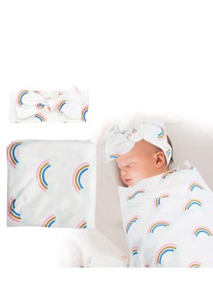 اشتري Infant Swaddle Blanket, Infant Baby Newborn Swaddle Blanket, Baby Swaddle Blanket, Newborn Swaddle(rainbow, 80 * 80) في الامارات