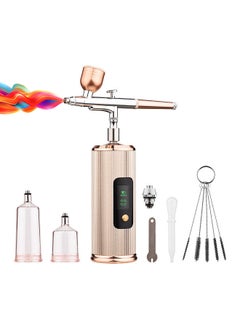 Buy Portable Airbrush Kit with Compressor Handheld Cordless Air Brush Pen with LCD Screen Dual-Action 3-level in Saudi Arabia