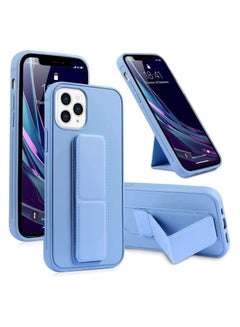 Buy Back Cover Compatible For IPhone 14 Pro Max Case with Magnetic Foldable Back Stand and Holder, Cover with Finger Strap and Hand Grip, Magnetic Car Mount Kickstand - BLUE Color in UAE