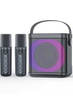 Buy RGB LED Wireless Portable Karaoke Bluetooth Speaker with 2 Wireless Microphones in UAE