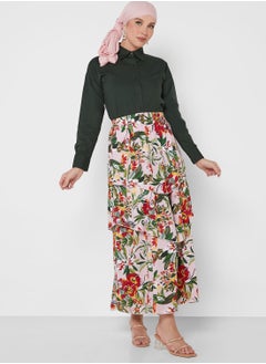 Buy Tiered Frill Layer Printed Skirt in UAE