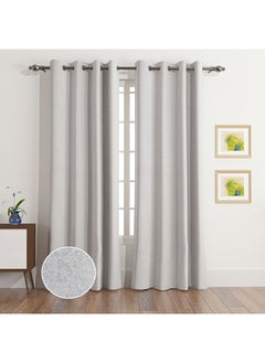 اشتري Lisbon Aavya 2-Piece Extra Long Jacquard Curtain Set 300 x 140 cm في الامارات