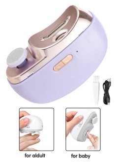 Buy Electric Nail Clipper for Baby, 2-in-1 Fingernail Polishing and Automatic Nail Clippers with 2 Speeds and Light, Nail Scraps Storage, USB Rechargeable Nail Trimmer for Kids, Children in Saudi Arabia