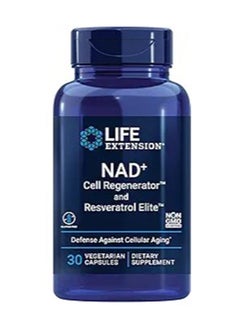 Buy NAD+ Cell Regenerator and Resveratrol Elite, 30 Vegetarian Capsules in UAE