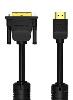 اشتري كابل ذكر إلى محول HDMI مكون من 24 سناً مع سن إضافي DVI 5متر أسود/ذهبي في الامارات