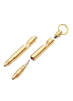 اشتري Bottle Opener Keychain with Keychain Knife and Screwdriver, Made by Solid Brass 5 in 1 (Gold) في السعودية