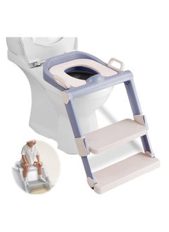 Buy Portable Foldable Toilet Seat, Installation-Free, Adjustable Toddler Potty Seat with Step Stool for Boys and Girls, Lavender in UAE