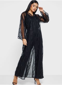 Buy Lace Shimmer Abaya With Sheila in Saudi Arabia