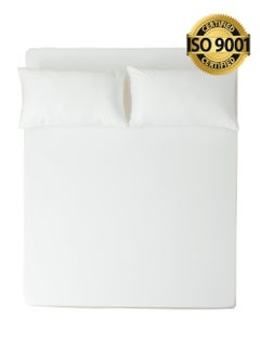 Buy King 100% Rayon Of Bamboo Cooling Fitted Sheet, Fitted Sheet With Elastic 200x200+35 cm, Breathable Silky Soft, King Size 3 Pieces in Saudi Arabia