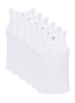 Buy Fashion Academy Mens Inner Vest White pack of 6 in UAE