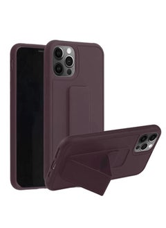 Buy iPhone 12 Pro Max Case 6.7 inch with Magnetic Stand Holder Premium Silicone Vertical and Horizontal Hand Strap Grip Multi Stand Cover in UAE