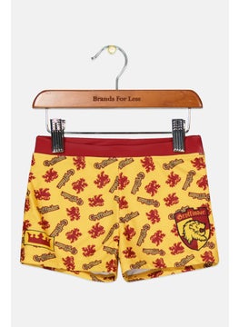 اشتري Kids Boy Printed Boxer Brief Swimwear, Yellow/Maroon في الامارات