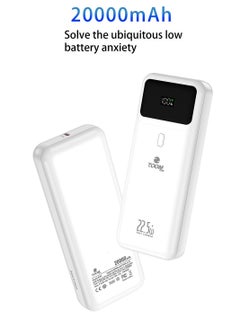 Buy ZP-20 20000mAh 22.5W Ultra Fast Charging Power Bank 1 Input 1 Output External Battery Pack WHITE MAXIMO in Saudi Arabia