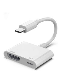 اشتري [Apple MFi Certified] Lightning to HDMI Adapter for iPhone 1080P HDMI Digital AV Adapter Sync Screen Connector with Charging Port Support for iPhone 11 XS XR X 8 7 iPad iPod on HD TV Monitor Projector في الامارات