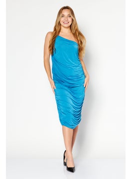 Buy Women Plain Bodycon Dress, Blue in Saudi Arabia