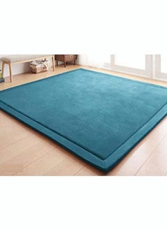 Buy Coral Velvet Area Rug Thick Tatami Mat Living Room Carpet with Non-Slip Backing Solid Color Mat for Bedroom Dormitory Yoga 200CM*200CM in Saudi Arabia