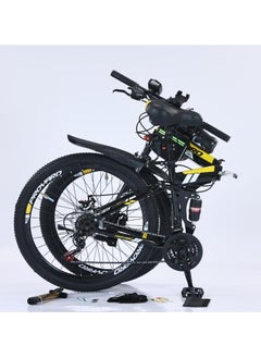 اشتري STEAL FLIXABLE Road aluminum sports bike black with YELLOW في السعودية