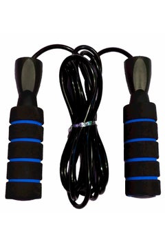 Buy Fully Adjustable Jump Rope With Bearing & Foam Handles - Black/Blue in Egypt