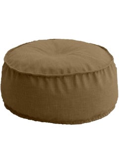 اشتري Linen Round Ottomans Floor Cushion 100X25 Camel Am.102060400175Pen في السعودية