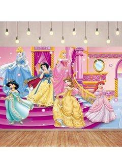 Buy Disney Princess Birthday Party Background Decorative Cloth Suitable for Children's Birthday Photography Supplies Background Photo Props (size 150cmx100cm) in Saudi Arabia