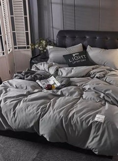 Buy Variance King, Queen, Single Sizes Duvet Cover Bedding Set, Plain Dark Gray Color. in UAE