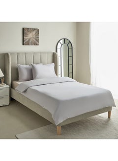 Buy Purely-Percale 3-Piece 300TC Percale Twin Duvet Quilt Cover Set 150 x 220 cm in Saudi Arabia