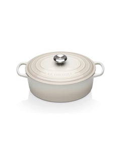 Buy Le Creuset Signature Enamelled Cast Iron Oval Casserole Dish With Lid, 29 cm, 4.7 Litre, Meringue (White) in Saudi Arabia