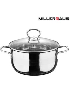 Buy Casserole With Lid Stainless Steel 32X17.5 Centimeter 12.0 Litre Silver Color in UAE