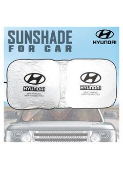 Buy HYUNDAI Car Windshield Sunshade, Car Sunshade UV Rays and Heat Protector Sun Visor Foldable Keep Your Vehicle Cool Blocks UV Rays in Saudi Arabia