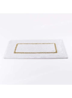 اشتري Rayden Bath Mat, White & Gold - 80x50 cm في الامارات