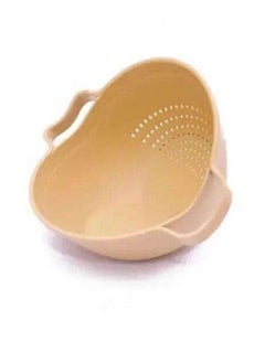 Buy Rice colander and washing machine basket beige 26x21x18 cm in Saudi Arabia