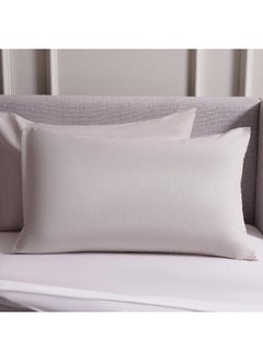 Buy Conscious Eucacel 2-Piece Pillow Case Set 50X75Cm - Vapour Grey in UAE