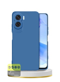 Buy Liquid Silicone Ultra Thin TPU Phone Case Cover For Honor 90 Lite 5G 2023 Navy Blue in UAE