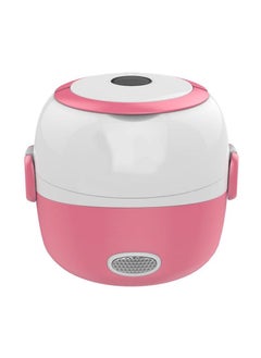 Buy Electric heating lunch box can be inserted into the electric heating insulation hot rice artifact cooking with rice cooker small hand withdrawal office workers Wholesale Pink double-layer electric lunch box [C17] in UAE