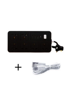 اشتري Optimize Power with 6.5 FT Extension Cord, 6 Outlets, 3 USB-A, 1 USB-C - 2500W Power Strip & Bonus 3A Type C to A USB Cable - Ideal for UK & US Power Sockets, Extension Leads, Universal Plug Adapters في الامارات